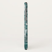 ruimte stad mono blauwgroen Case-Mate iPhone case (Achterkant/links)