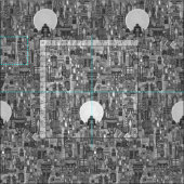 ruimte stad mono bw stof (Delen)