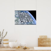 Ruimte Stad Poster (Keuken)