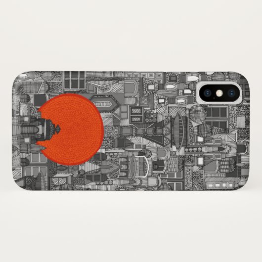 ruimte stad zon rood Case-Mate iPhone case (Achterkant (horizontaal))