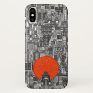ruimte stad zon rood Case-Mate iPhone case