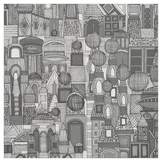 ruimte stad zon rood stof (Swatch)