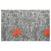 ruimte stad zon rood stof (Fat Quarter)