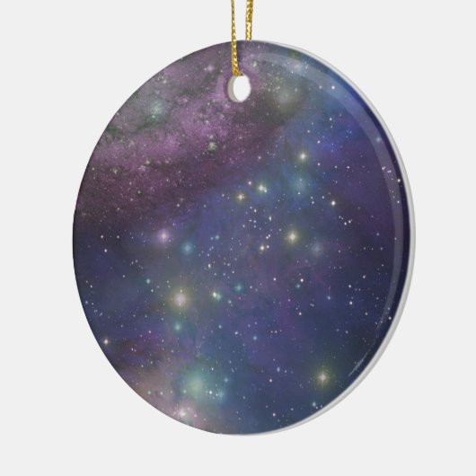 Ruimte, sterren, sterrenstelsels en nebula's keramisch ornament (Links)