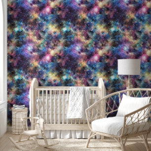 Ruimte sterrenstelsel nacht jongens slaapkamer behang