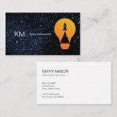 Ruimte | Sters | raketlamp Visitekaartje (Voorkant / Achterkant)