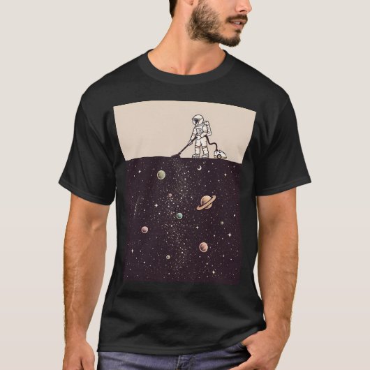 Ruimte stof t-shirt (Voorkant)