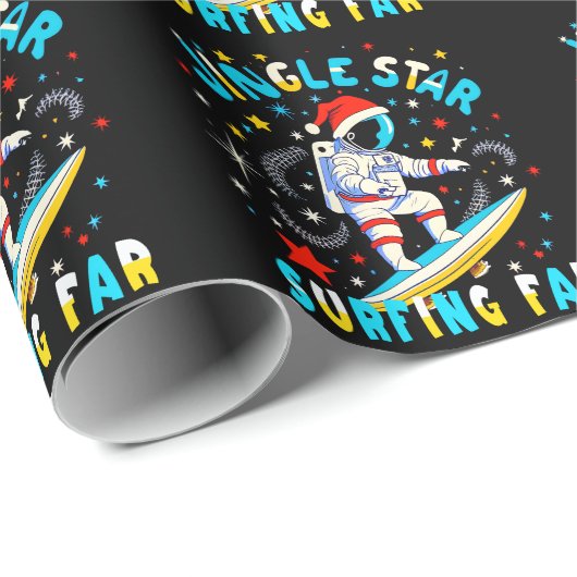 Ruimte Surf met Santa in Cosmic Adventure Design Cadeaupapier (Rol Hoek)
