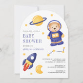 Ruimte Teddybeer Astronaut Boog Babyshower Kaart (Voorkant)