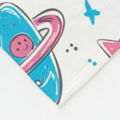 Ruimte thema doodles op witte achtergrond fleece deken (Hoek)