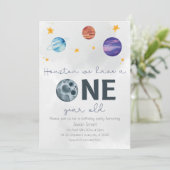 Ruimte thema Eerste verjaardagsfeestje Kaart (Staand voorkant)