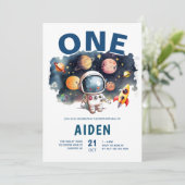 Ruimte thema Galaxy zonnestelsel 1e verjaardag Kaart (Staand voorkant)