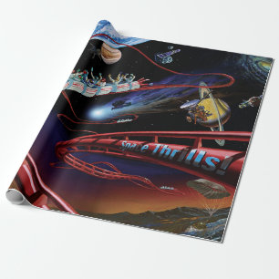 Ruimte Thrills Kosmische Achtbaan Kunstenaarsconce Cadeaupapier