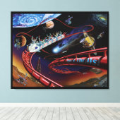 Ruimte Thrills Kosmische Achtbaan Kunstenaarsconce Canvas Afdruk (Insitu (Houten vloer))