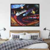 Ruimte Thrills Kosmische Achtbaan Kunstenaarsconce Canvas Afdruk (Insitu (Slaapkamer))