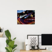 Ruimte Thrills Kosmische Achtbaan Kunstenaarsconce Poster (Thuiskantoor)