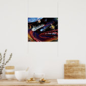 Ruimte Thrills Kosmische Achtbaan Kunstenaarsconce Poster (Keuken)