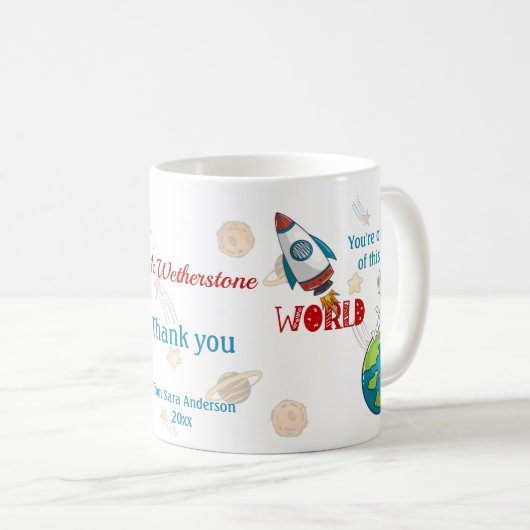 Ruimte uit deze wereld Leraar Waardering Mok (Voorkant rechts)