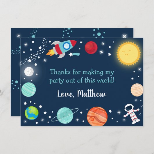 Ruimte uit deze wereld Verjaardag Dank u Bedankkaart (Voorkant / Achterkant)