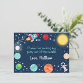 Ruimte uit deze wereld Verjaardag Dank u Bedankkaart (Staand voorkant)