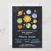 Ruimte | Uitnodiging tot het Baby shower van het z (Voorkant)