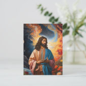 *~* Ruimte Universum Aarde Licht Helen AP50 Jezus Briefkaart (Staand voorkant)