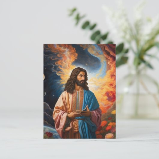 *~* Ruimte Universum Aarde Licht Helen AP50 Jezus Briefkaart (Staand voorkant)
