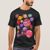 Ruimte van planeten t-shirt (Voorkant)