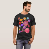 Ruimte van planeten t-shirt (Voorkant volledig)
