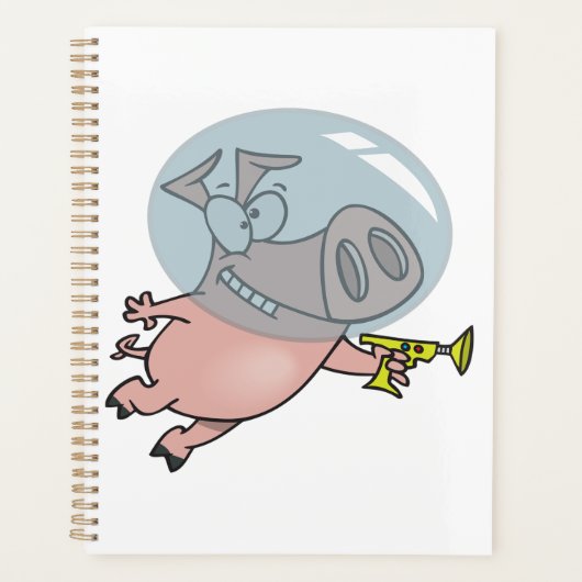 Ruimte varken met straalpistool grappige astronaut planner (Voorkant)