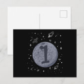 RUIMTE VERJAARDAG 1 1e Verjaardag Peuter 1 Jaar Ou Briefkaart (Voorkant / Achterkant)