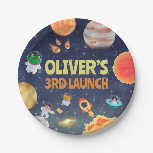 Ruimte verjaardag papieren bordje (Voorkant)