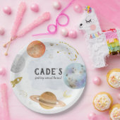 Ruimte-verjaardagsbord Papieren Bordje (Feest)