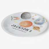 Ruimte-verjaardagsbord Papieren Bordje (Gekanteld)