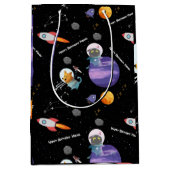 Ruimte Verjaardagsfeest, aangepaste tekst Medium Cadeauzakje (Voorkant)