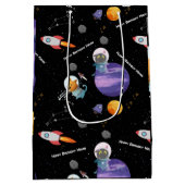 Ruimte Verjaardagsfeest, aangepaste tekst Medium Cadeauzakje (Achterkant)