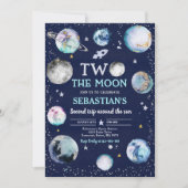 Ruimte Verjaardagsfeest Twee De Maan Jongen 2e Ver Kaart (Voorkant)