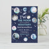 Ruimte Verjaardagsfeest Twee De Maan Jongen 2e Ver Kaart (Staand voorkant)