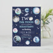 Ruimte Verjaardagsfeest Twee De Maan Jongen 2e Ver Kaart (Staand voorkant)