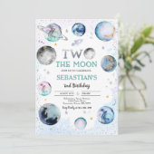 Ruimte Verjaardagsfeest Twee De Maan Jongen 2e Ver Kaart (Staand voorkant)