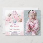 Ruimte Verjaardagsfeest Twee De Maan Verjaardagsfo Kaart (Voorkant)