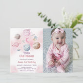 Ruimte Verjaardagsfeest Twee De Maan Verjaardagsfo Kaart (Staand voorkant)
