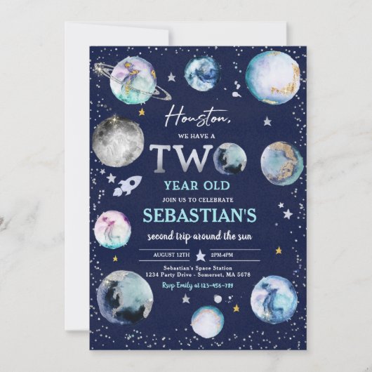 Ruimte Verjaardagsfeest Tweede reis rond de zon Kaart (Voorkant)