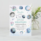 Ruimte Verjaardagsfeest Tweede reis rond de zon Kaart (Staand voorkant)