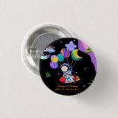 Ruimte Verjaardagsfeestje | Galaxy Thema Decor Ronde Button 3,2 Cm (Voorkant /achterkant)