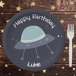 Ruimte Verjaardagsfeestje Papier Borden Papieren Bordje