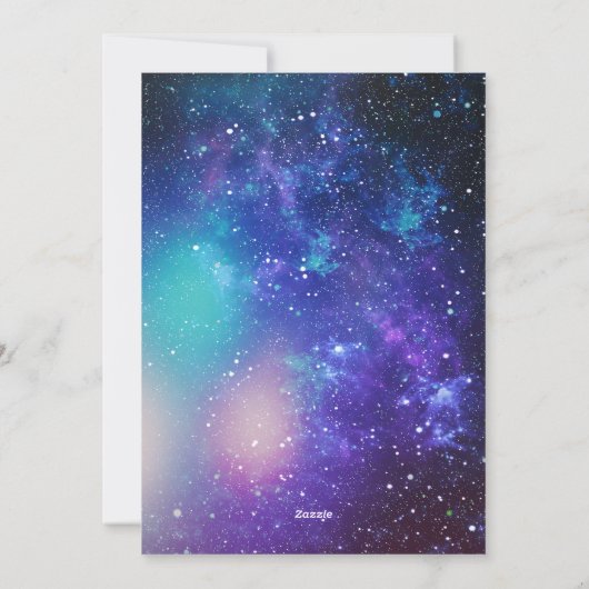 Ruimte verjaardagsfeestje Uitnodiging (Achterkant)