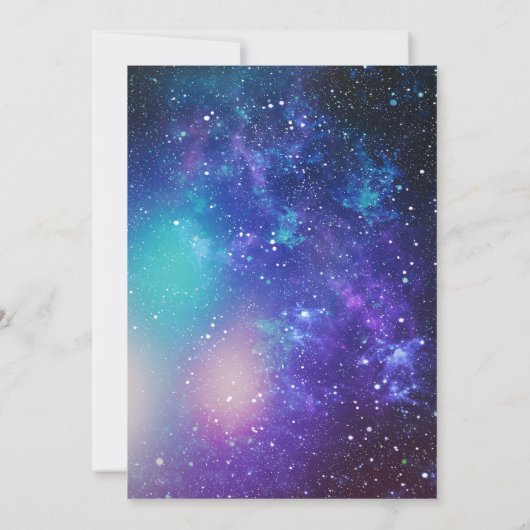 Ruimte verjaardagsfeestje Uitnodiging (Achterkant)