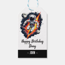 ruimte verkenning verjaardag cadeaulabel