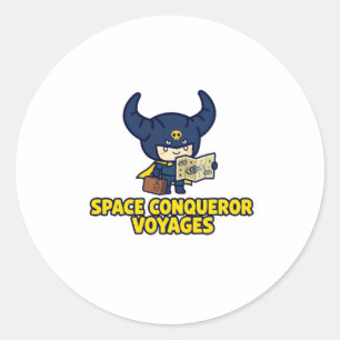 Ruimte veroveraar Reizen Retro stripboek Sci-Fi Vi Ronde Sticker
